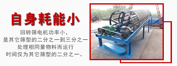 滾筒篩耗能小，使用壽命長，維修方便