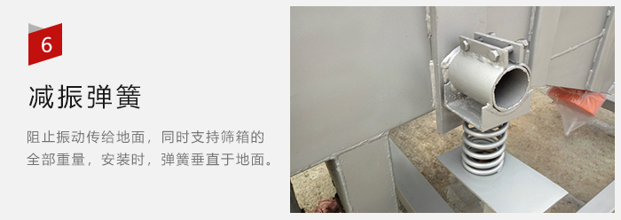 減振彈簧為減少篩箱與支撐裝置之間的摩擦而產(chǎn)生。